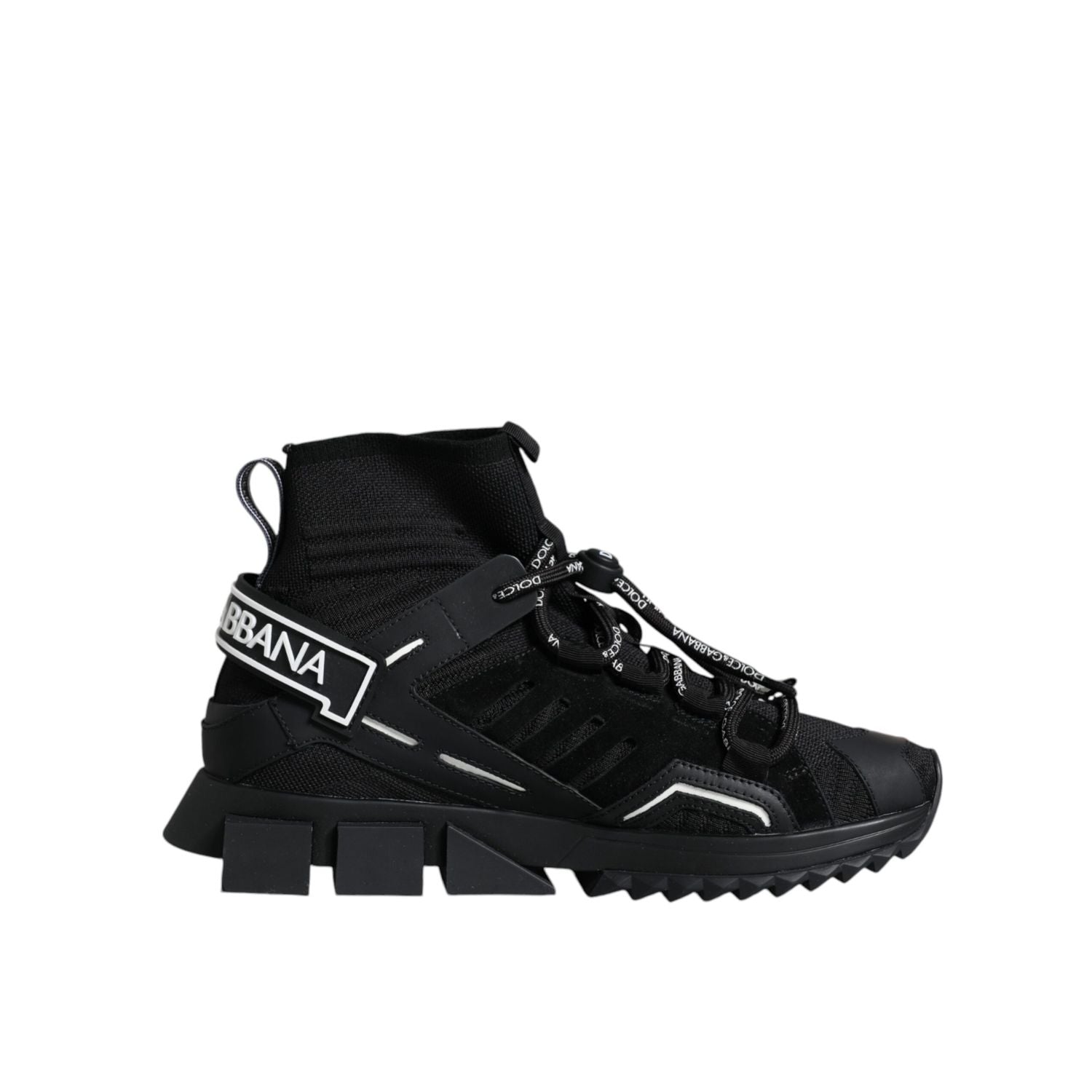 Dolce & Gabbana Black Sorrento Socks Logo Sneakers Shoes
