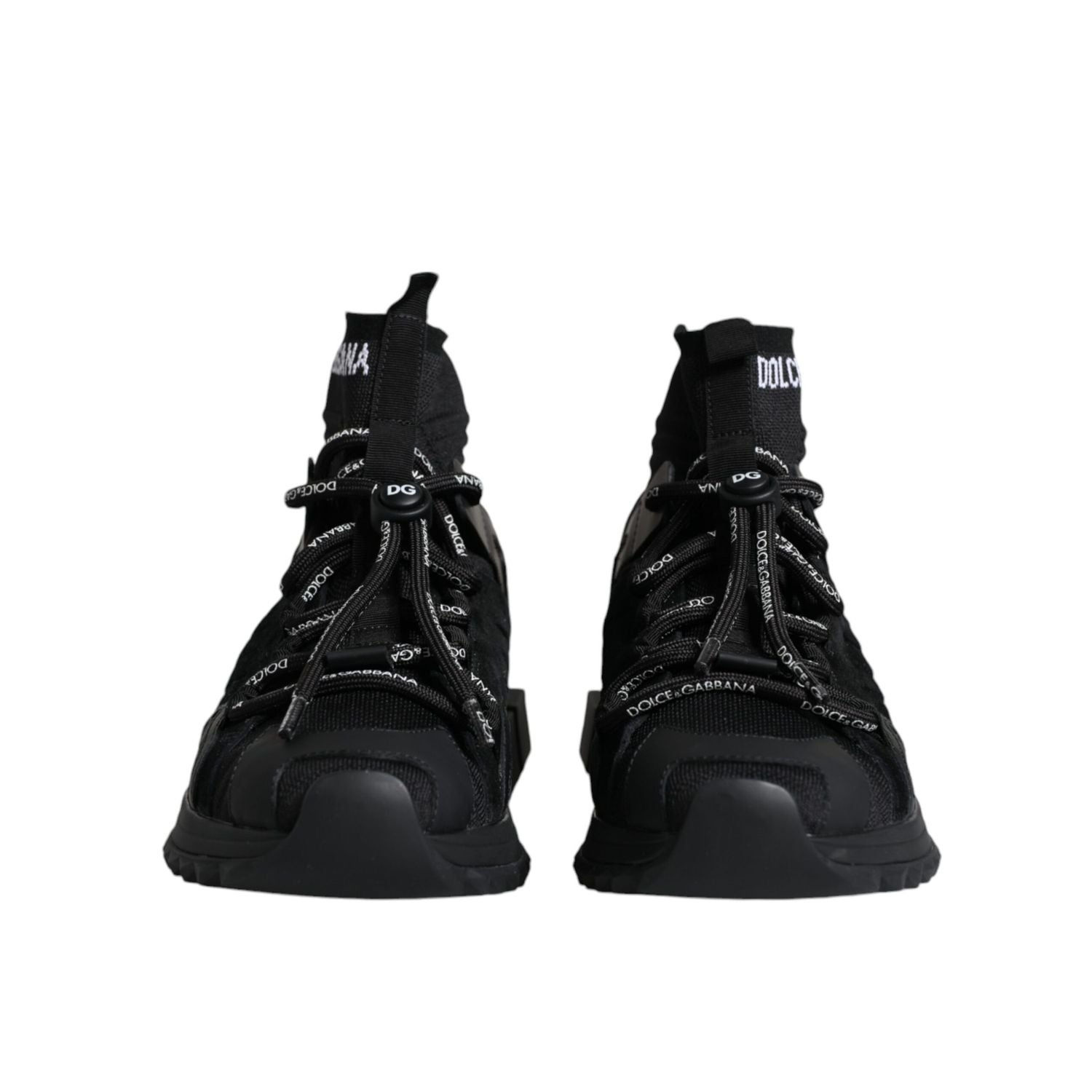 Dolce & Gabbana Black Sorrento Socks Logo Sneakers Shoes