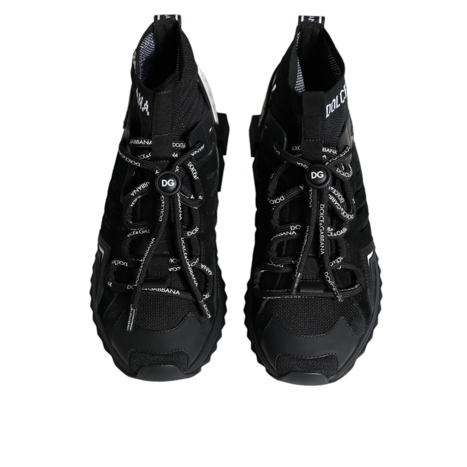 Dolce & Gabbana Black Sorrento Socks Logo Sneakers Shoes