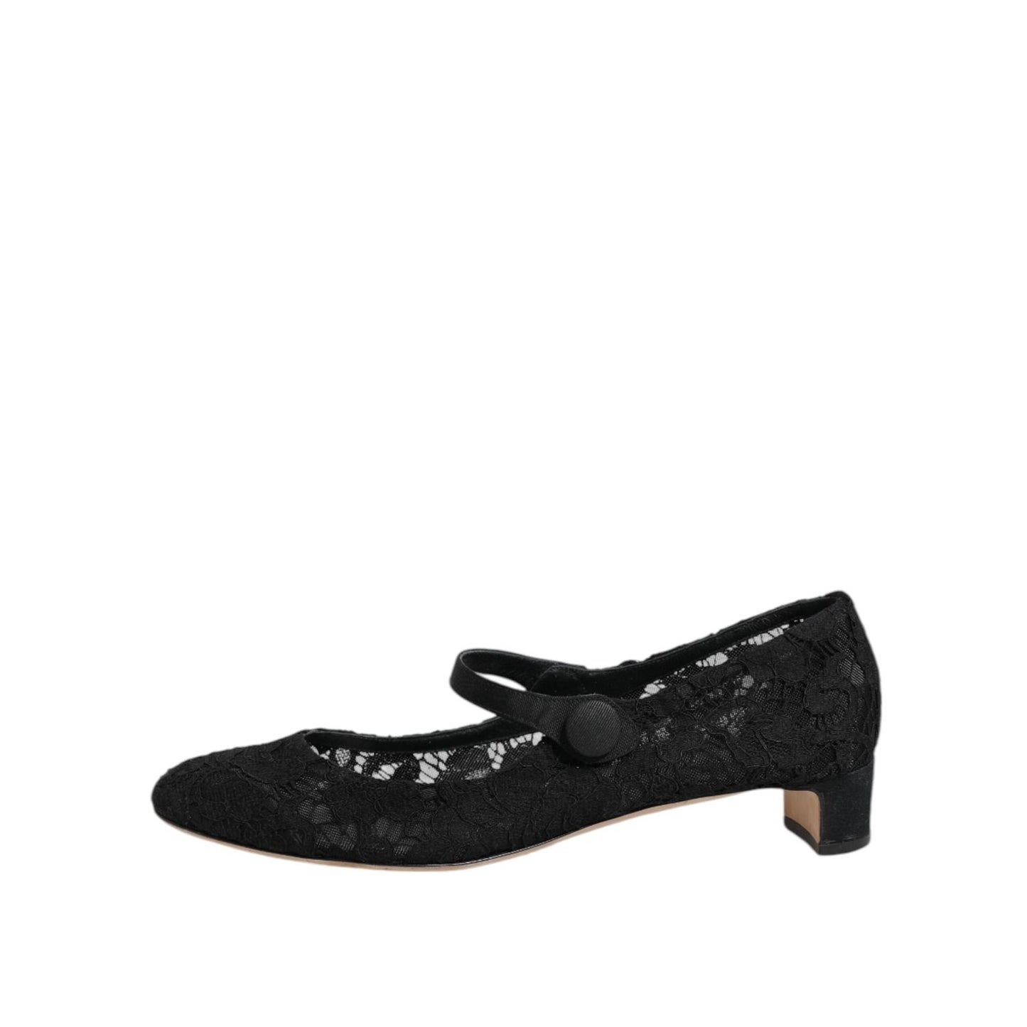 Dolce & Gabbana Black Vally Taormina Floral Lace Pumps Shoes