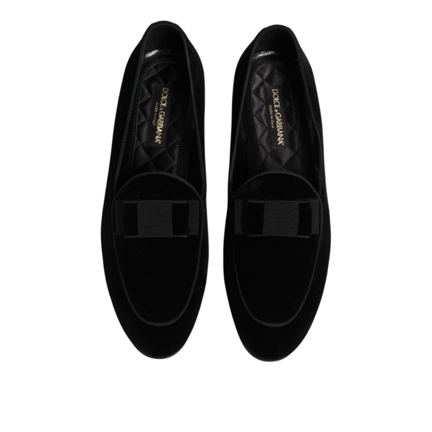 Dolce & Gabbana Black Velvet Loafers Formal Men Dress Shoes