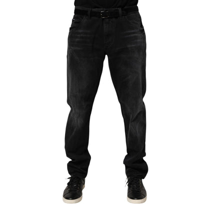 Dolce & Gabbana Black Washed Cotton Skinny Men Denim Jeans
