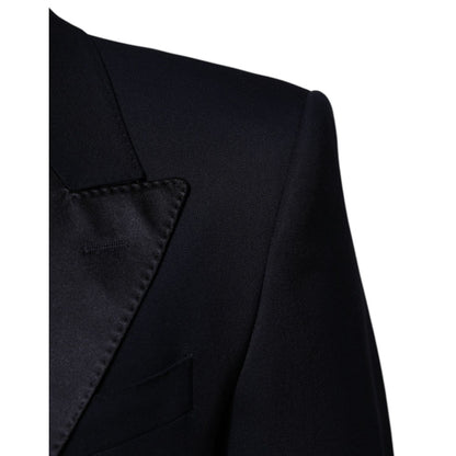 Dolce & Gabbana Black Wool 3 Piece Slim Fit Formal Men Suit
