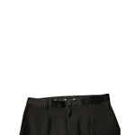 Dolce & Gabbana Black Wool Tapered Formal Dress Pants, mid waist, button and zipper closure, made in Italy with logo details.