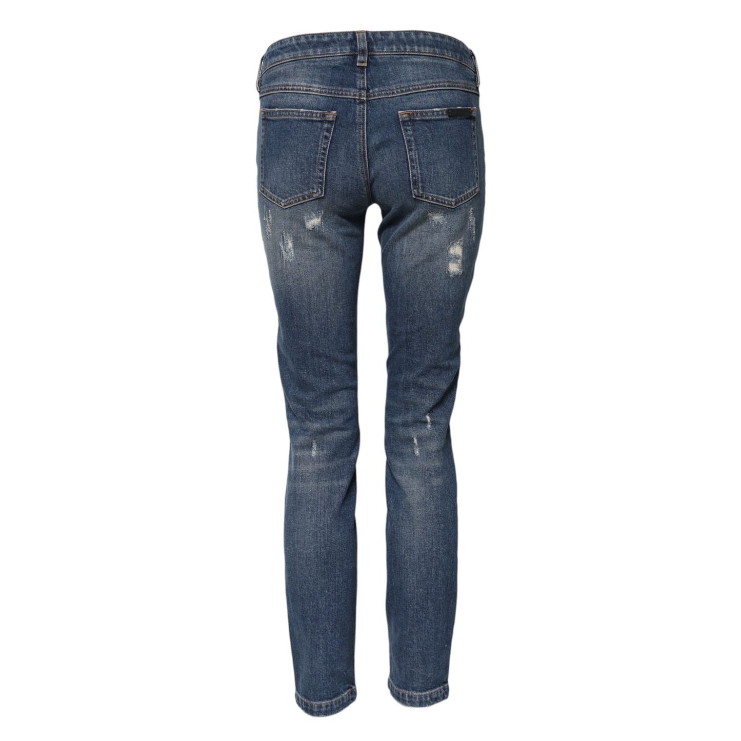 Dolce & Gabbana Blue Play Card Embroidery Skinny Denim Jeans