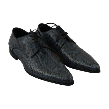 Dolce & Gabbana Blue Python Leather Snakeskin Shoes