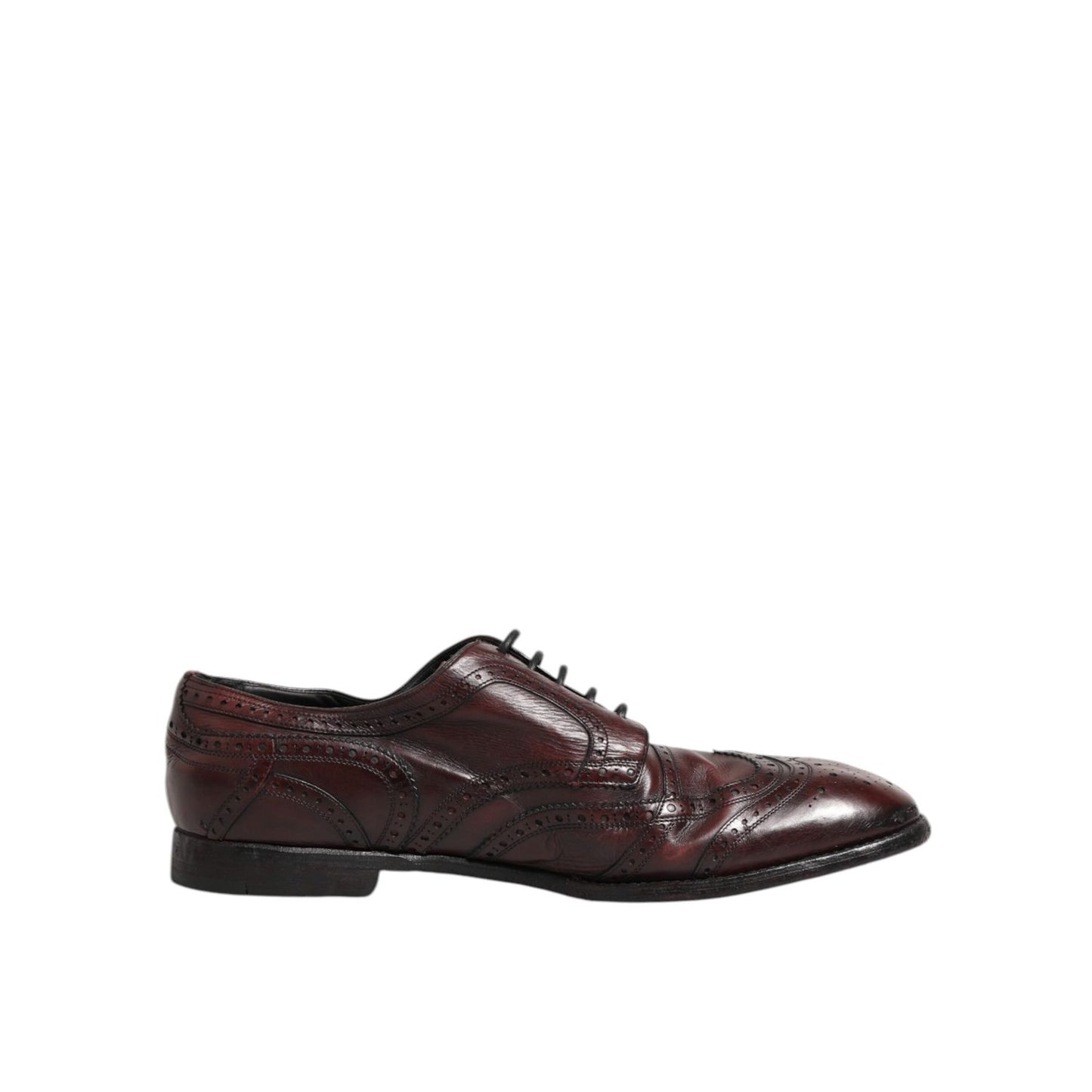 Dolce & Gabbana Bordeaux Leather Lace Up Dress Derby Shoes