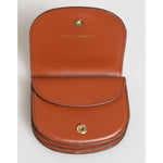 Dolce & Gabbana Brown Black Calf Leather Leopard Print Logo Plaque Wallet open view with compartments