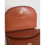 Dolce & Gabbana Brown Black Calf Leather Leopard Print Logo Plaque Wallet interior view