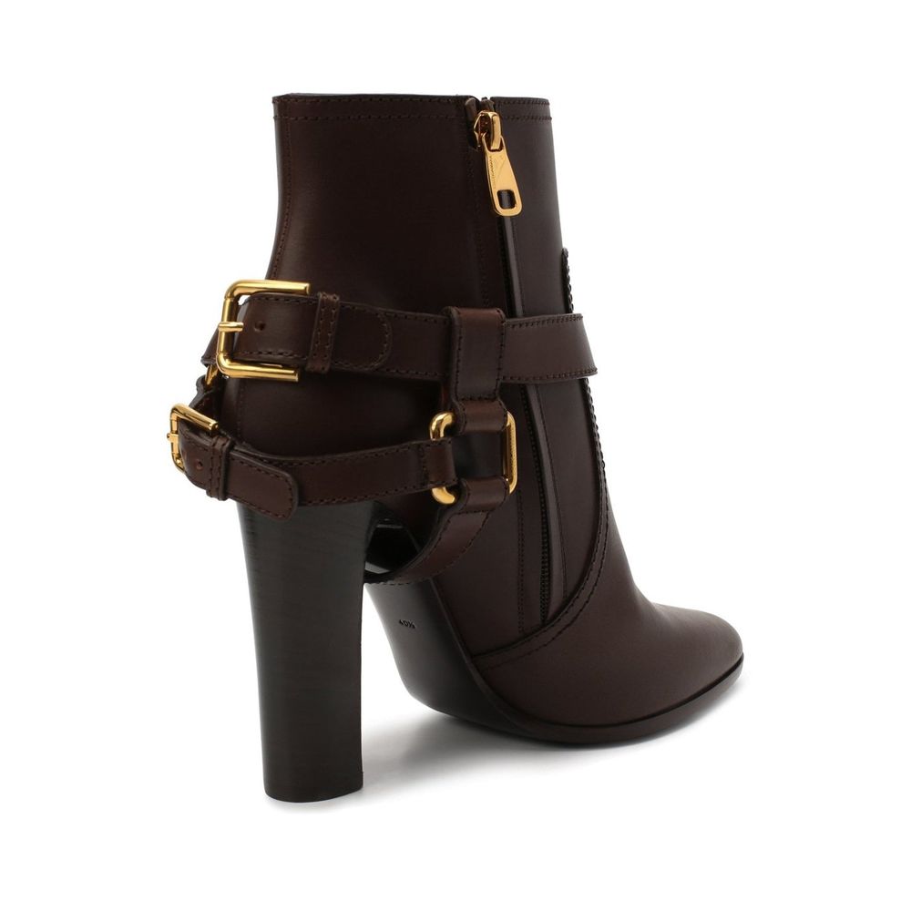 Dolce & Gabbana Brown Leather Ankle Boots
