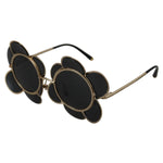 Dolce & Gabbana DG2201 Black Lens Gold Frame LIMITED EDITION Sunglasses, floral design, luxury women's eyewear from Italy, UV protection.