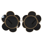 Dolce & Gabbana DG2201 Black Lens Gold Frame LIMITED EDITION Sunglasses for women, 100% UV protection, metal flower design, made in Italy.