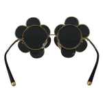 Dolce & Gabbana DG2201 Black Lens Gold Frame LIMITED EDITION Sunglasses with floral design, metal construction, UV protection, for women.