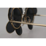 Dolce & Gabbana DG2201 Black Lens Gold Frame LIMITED EDITION Sunglasses side view showing metal frame detailing.