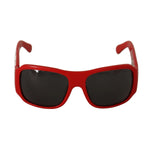 Dolce & Gabbana DG4027 Red Crystal Black Lens Shades Sunglasses for women with 100% UV protection, made of polycarbonate.