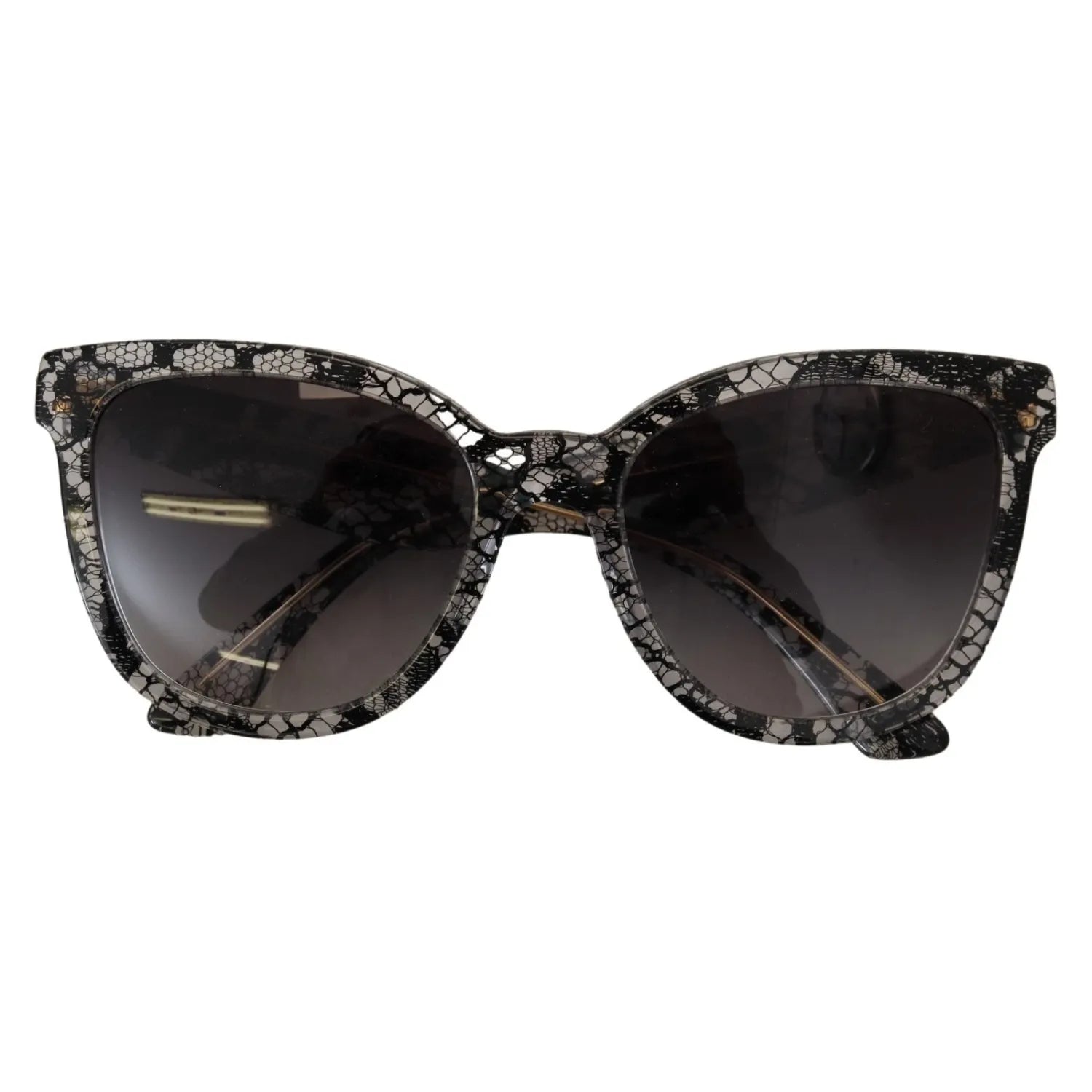 Dolce & Gabbana DG4190 Black Lace Acetate Crystal Round Sunglasses