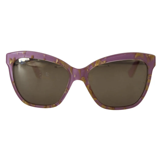 Dolce & Gabbana DG4251 Violet Full Rim Rectangle Frame Shades Sunglasses for women with brown gradient lenses, front view.