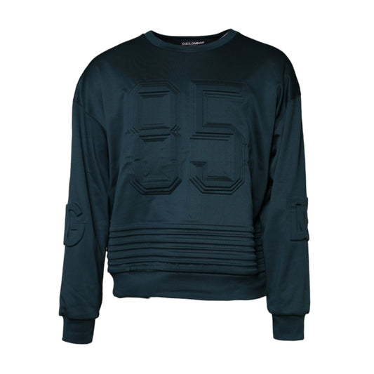 Dolce & Gabbana Dark Green Embossed Logo Pullover Sweater TSH90292-50