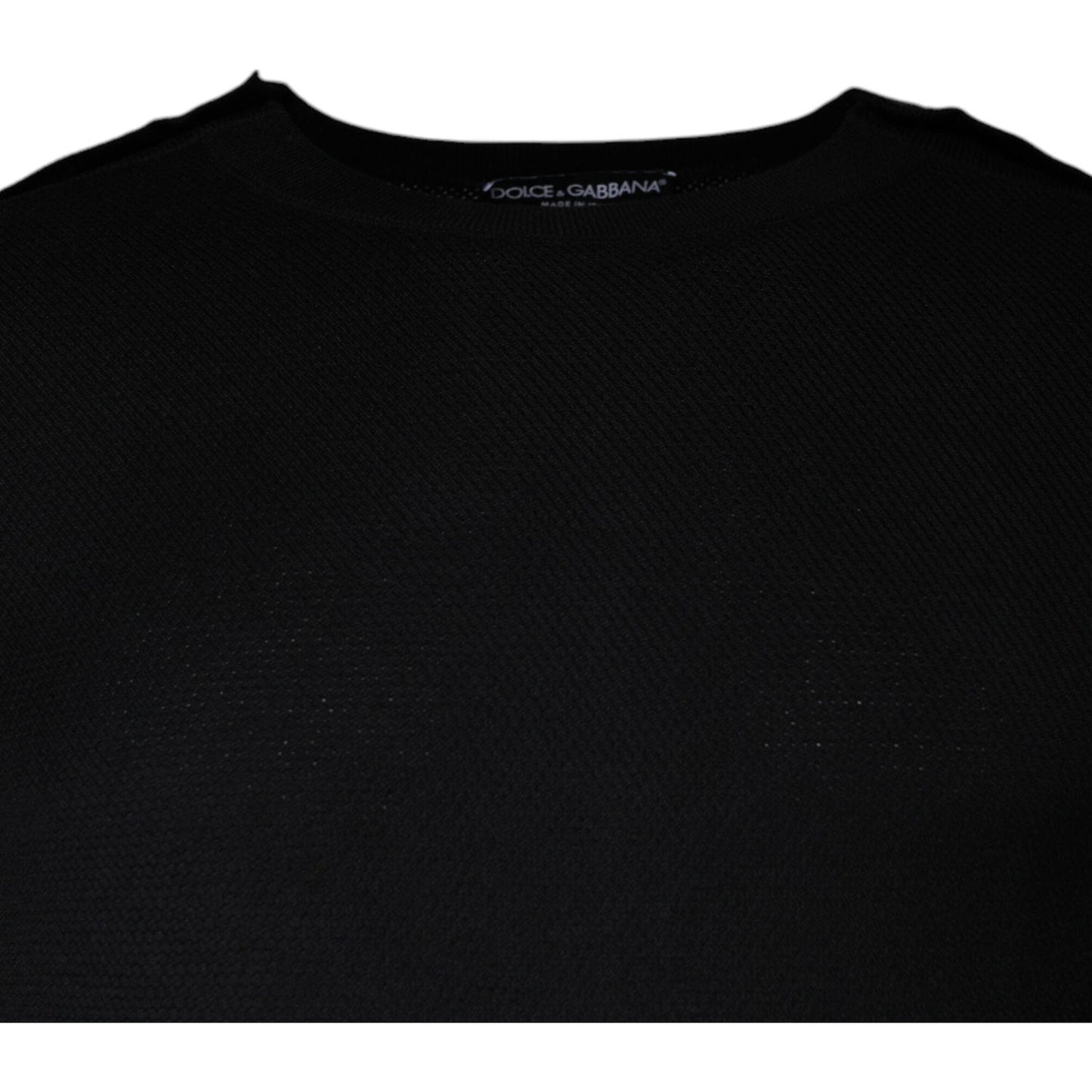 Dolce & Gabbana Black Long Sleeve Crew Neck Pullover Sweater TSH87079-46