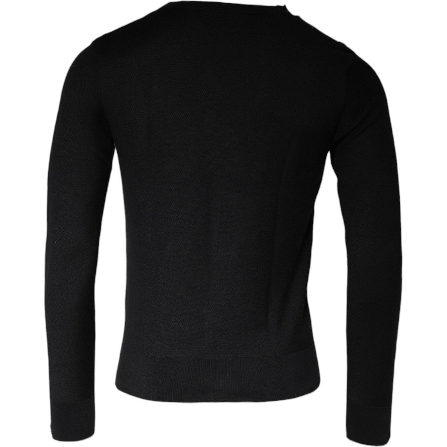 Dolce & Gabbana Black Long Sleeve Crew Neck Pullover Sweater TSH87079-46