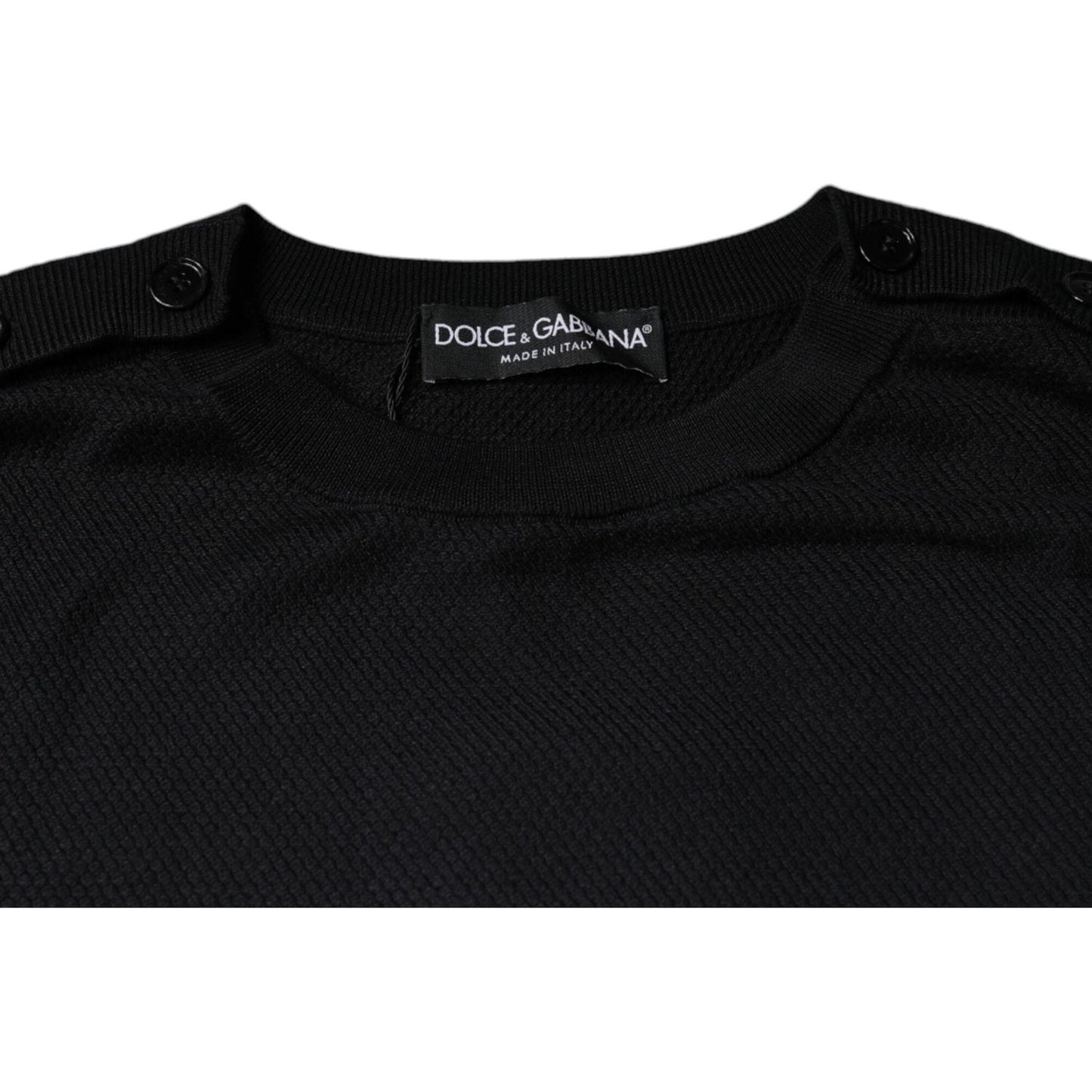 Dolce & Gabbana Black Long Sleeve Crew Neck Pullover Sweater TSH87079-46