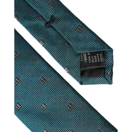 Dolce & Gabbana Green Patterned Silk Adjustable Men Tie KRA3358