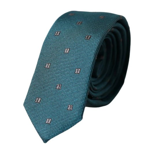 Dolce & Gabbana Green Patterned Silk Adjustable Men Tie KRA3358