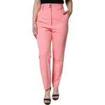 Dolce & Gabbana Rose Pink Polyester High Waist Tapered Pants PAN75517-44
