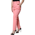 Dolce & Gabbana Rose Pink Polyester High Waist Tapered Pants PAN75517-44