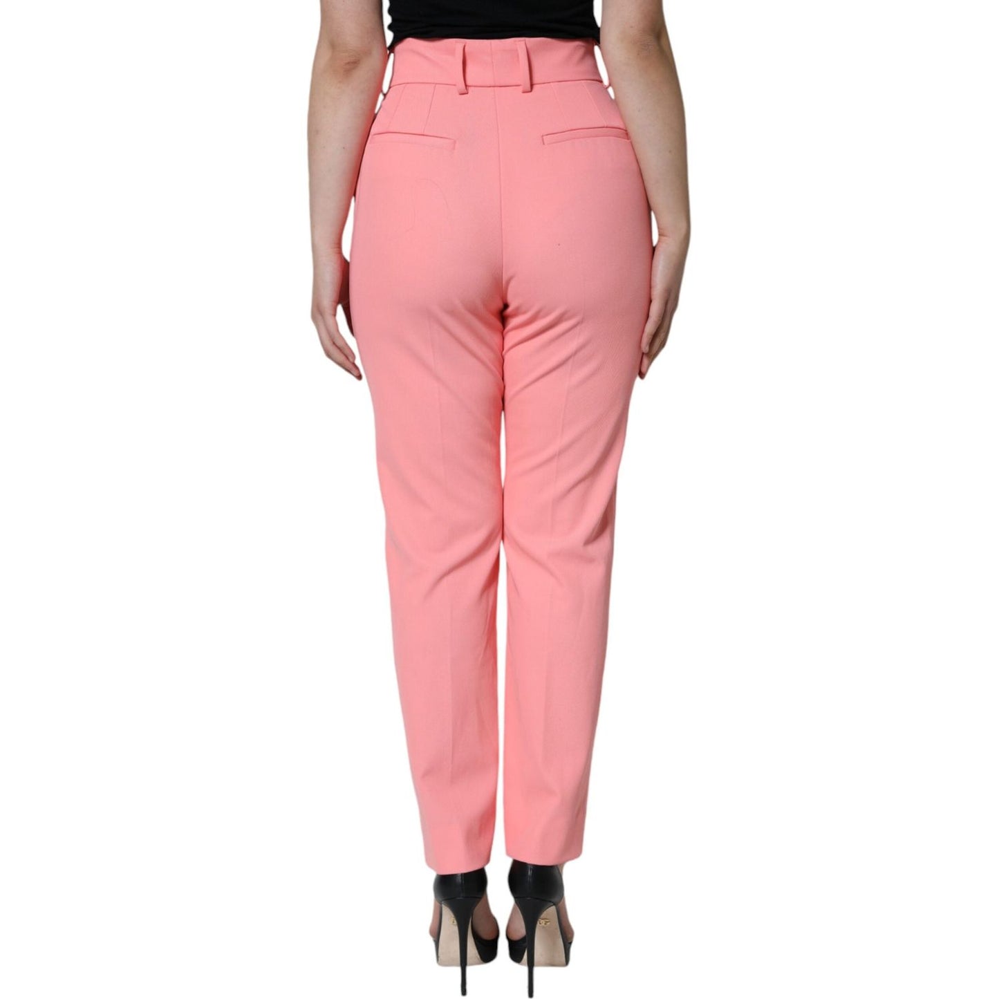 Dolce & Gabbana Rose Pink Polyester High Waist Tapered Pants PAN75517-44