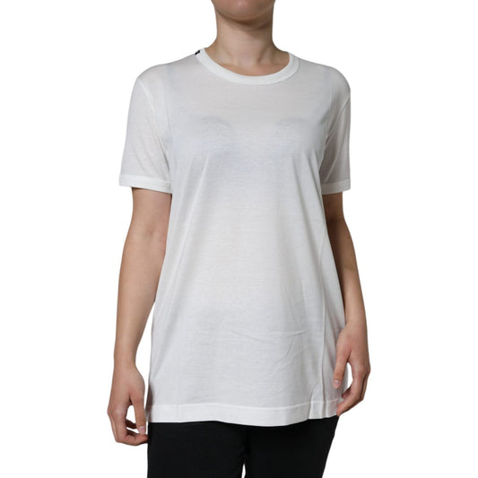 Dolce & Gabbana White Cotton Crew Neck Short Sleeve T-shirt TSH86524-44