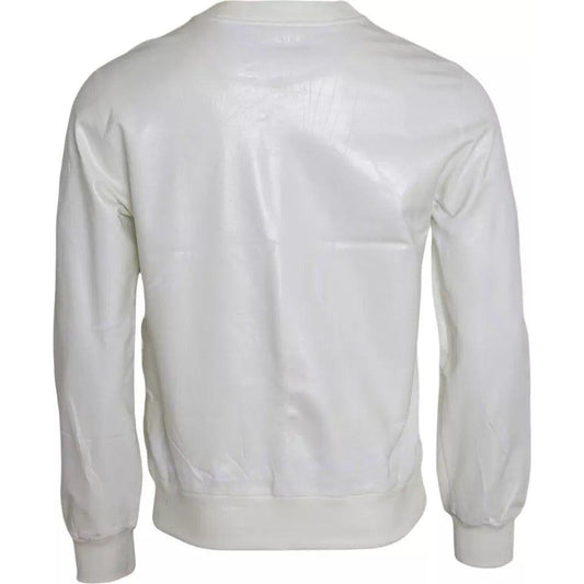 Dolce & Gabbana White Cotton Crew Neck Sweatshirt Sweater TSH86414-48