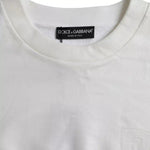 Dolce & Gabbana White Cotton Crew Neck Sweatshirt Sweater TSH86414-48