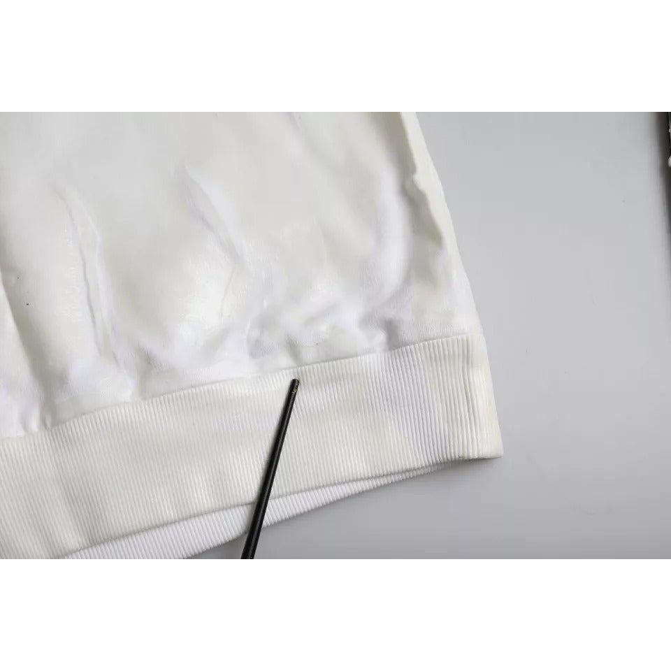 Dolce & Gabbana White Cotton Crew Neck Sweatshirt Sweater TSH86414-48