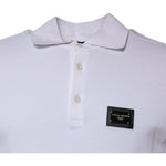 Dolce & Gabbana White Cotton Logo Plaque Collared Polo T-shirt TSH87488-50