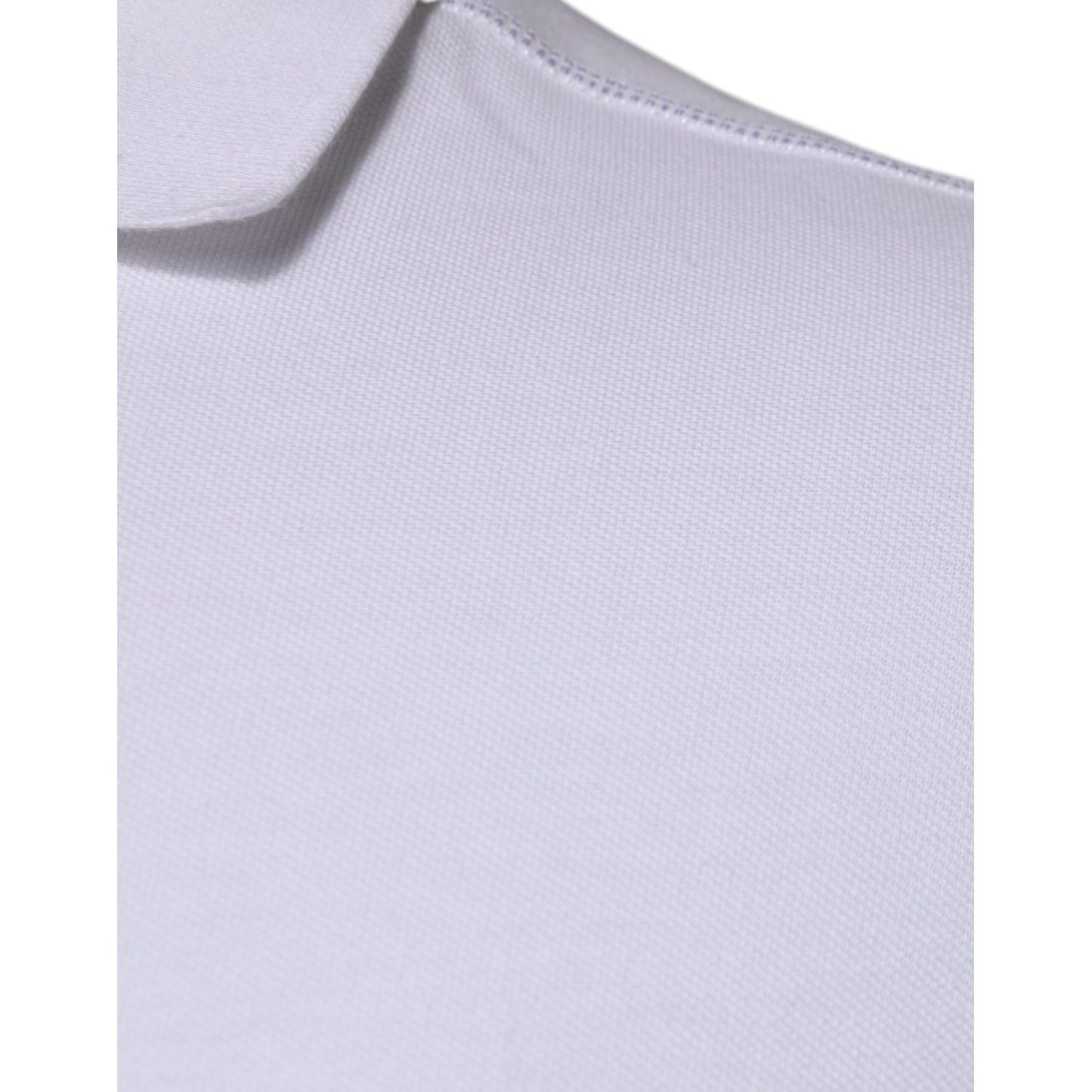 Dolce & Gabbana White Cotton Logo Plaque Collared Polo T-shirt TSH87488-50
