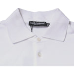 Dolce & Gabbana White Cotton Logo Plaque Collared Polo T-shirt TSH87488-50