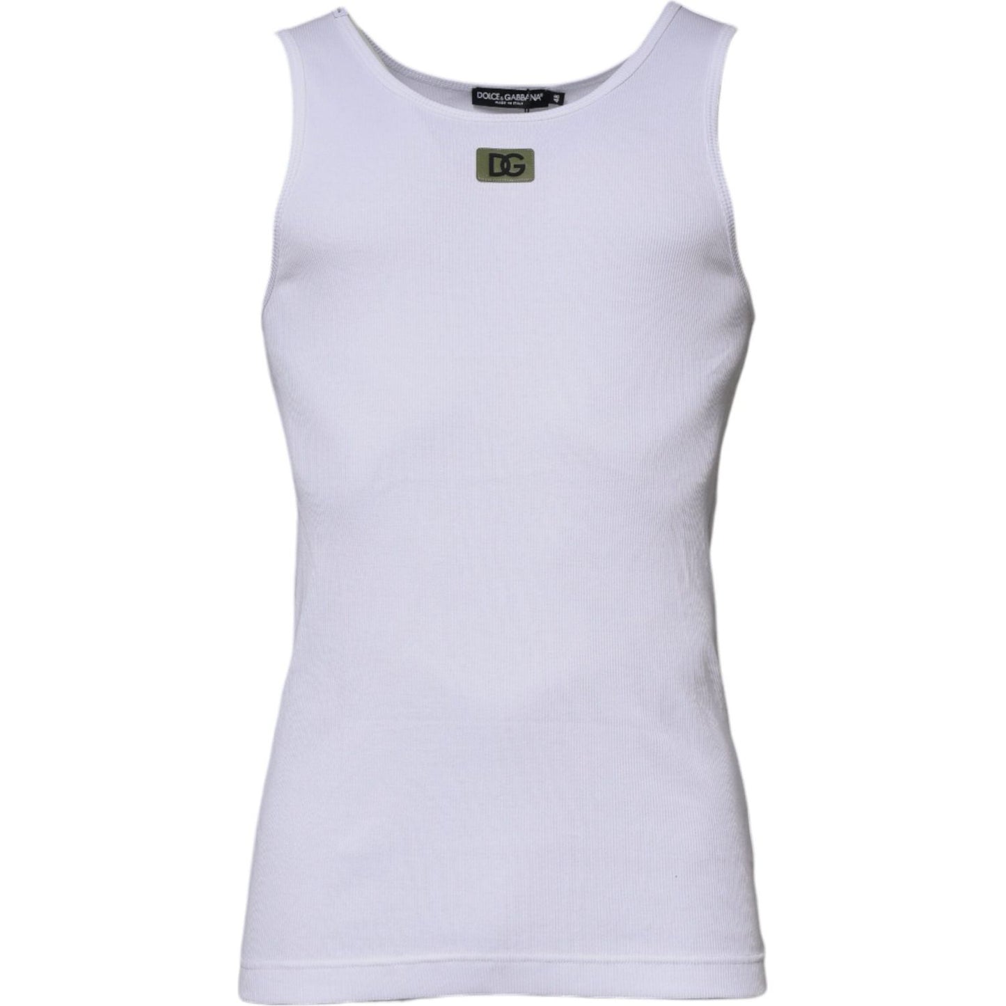 Dolce & Gabbana White Cotton Round Neck Sleeveless T-shirt TSH87519-48