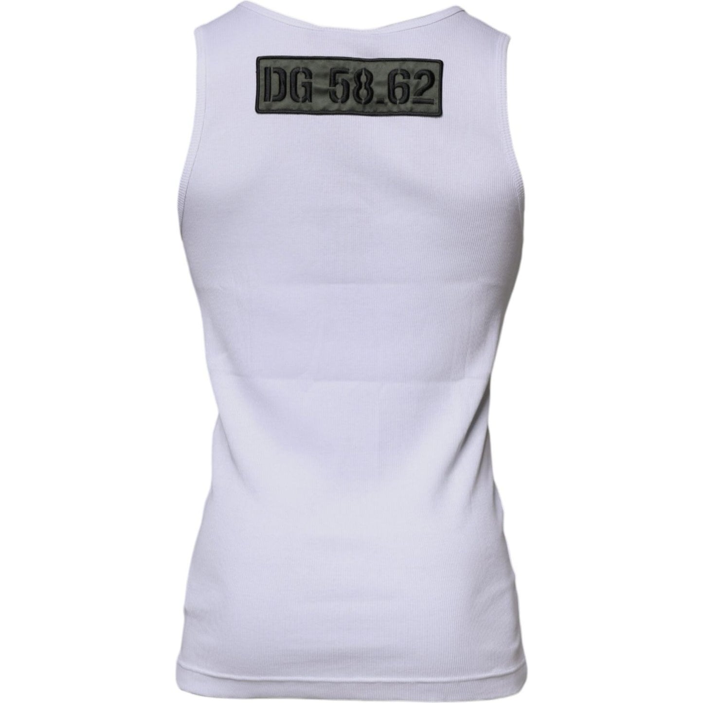 Dolce & Gabbana White Cotton Round Neck Sleeveless T-shirt TSH87519-48