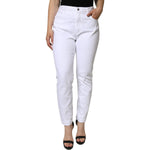 Dolce & Gabbana White Cotton Stretch AUDREY Skinny Jeans PAN75524-48