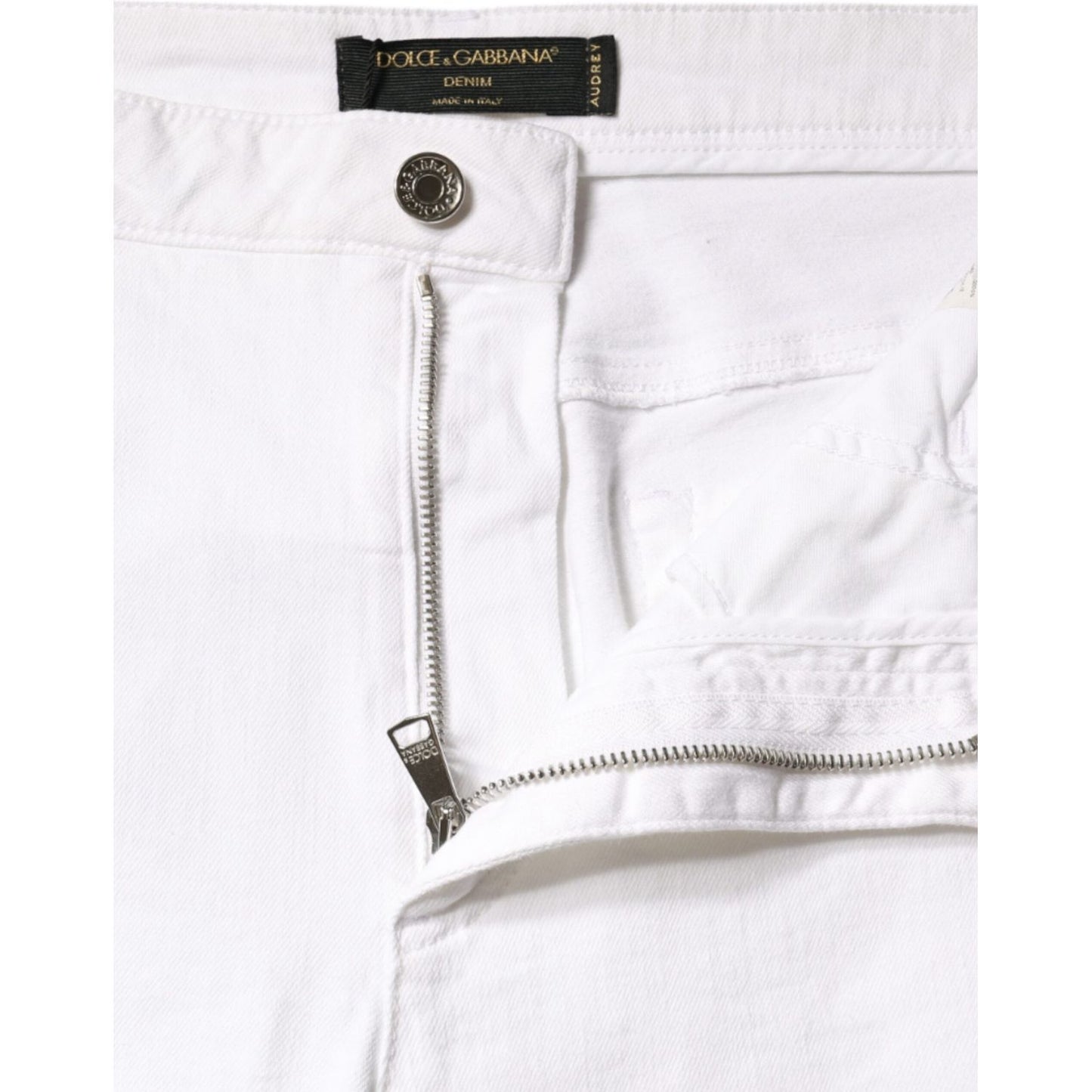 Dolce & Gabbana White Cotton Stretch AUDREY Skinny Jeans PAN75524-48