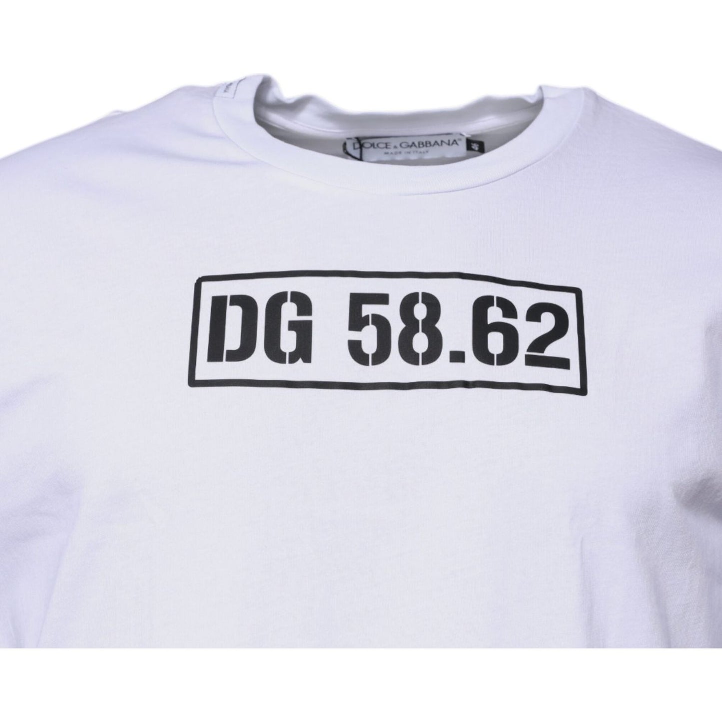 Dolce & Gabbana White DG Logo Cotton Crew Neck T-shirt TSH87413-44