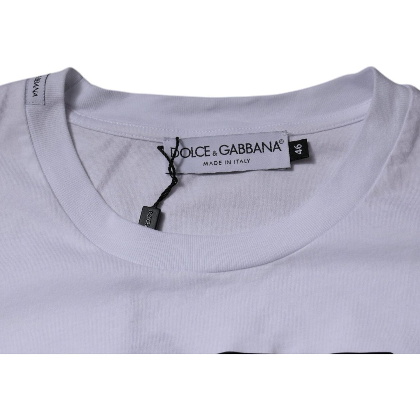 Dolce & Gabbana White DG Logo Cotton Crew Neck T-shirt TSH87413-44