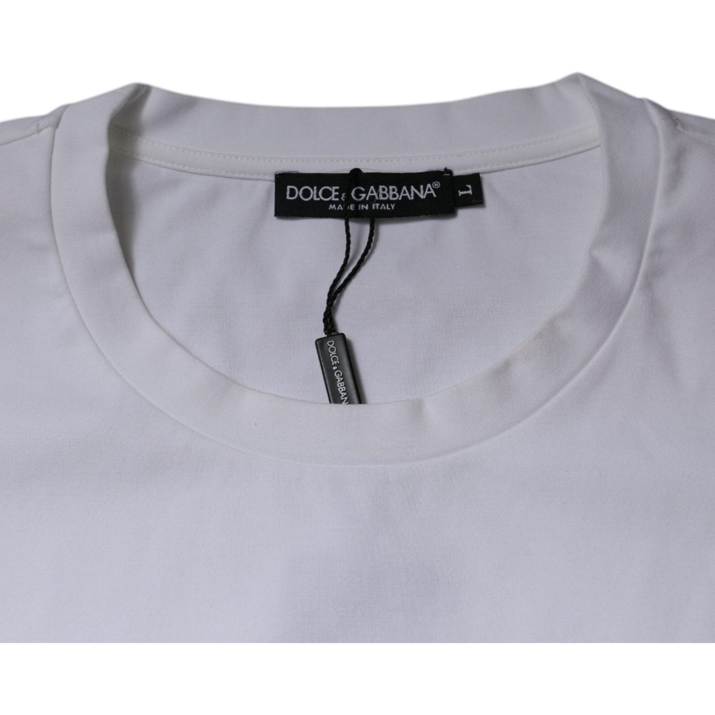 Dolce & Gabbana White DG Logo Cotton Crew Neck T-shirt TSH87520-50