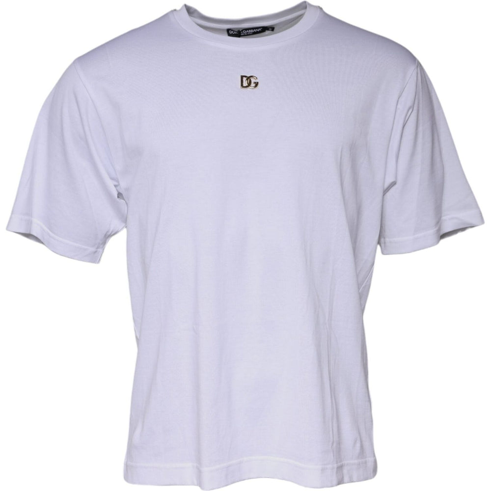 Dolce & Gabbana White DG Logo Crew Neck Short Sleeve T-shirt TSH87408-48