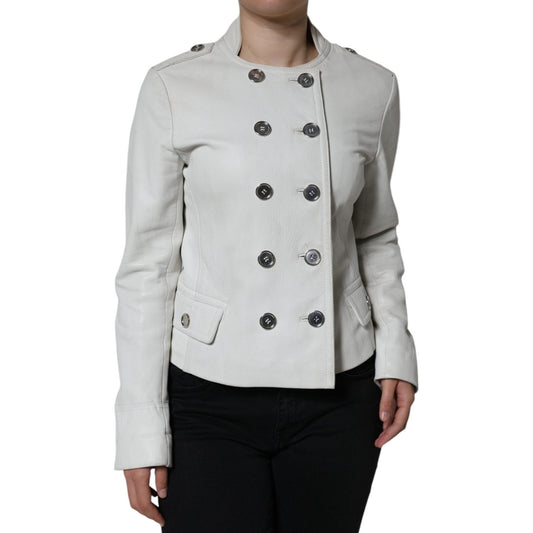 Dolce & Gabbana White Double Breasted Blazer Coat Jacket JKT4102-48