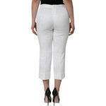 Dolce & Gabbana White Floral Brocade Cotton Cropped Pants PAN75575-40