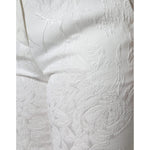 Dolce & Gabbana White Floral Brocade Cotton Cropped Pants PAN75575-40