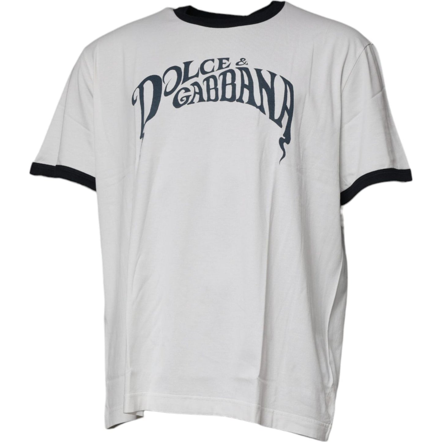 Dolce & Gabbana White Graphic Print Cotton Crew Neck T-shirt TSH87522-60