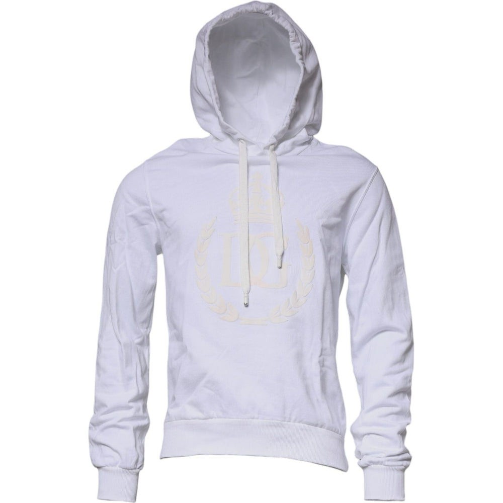 Dolce & Gabbana White Logo Hooded Pullover Sweatshirt Sweater TSH87357-46
